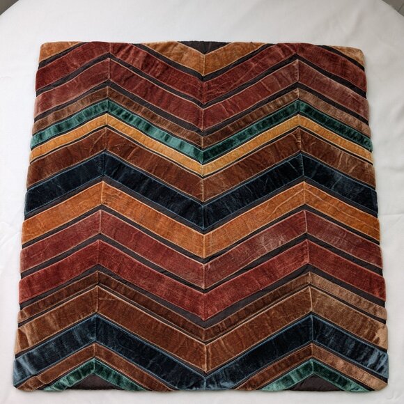 Pier 1 Velvet Chevron Pillow Cover 16 x 16 Inches - Picture 2 of 5